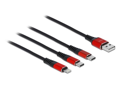 [90082946 1159130] Delock USB-Ladekabel  USB A - Lightning/USB C 0.3 m