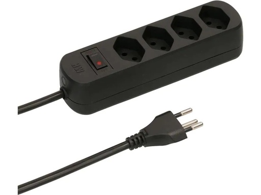 [90083090 1154748] Max Hauri Steckdosenleiste Basic Line 4x T13 Reset Schalter, Schwarz