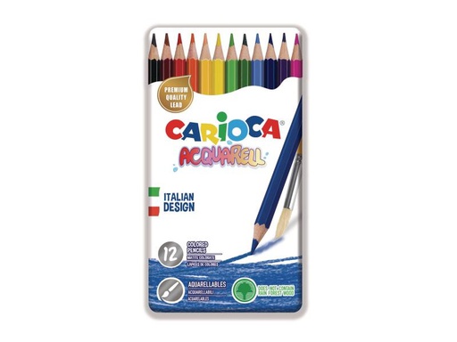 [90008293 722673] Carioca Farbstifte Metallbox, 12 Stück, Mehrfarbig