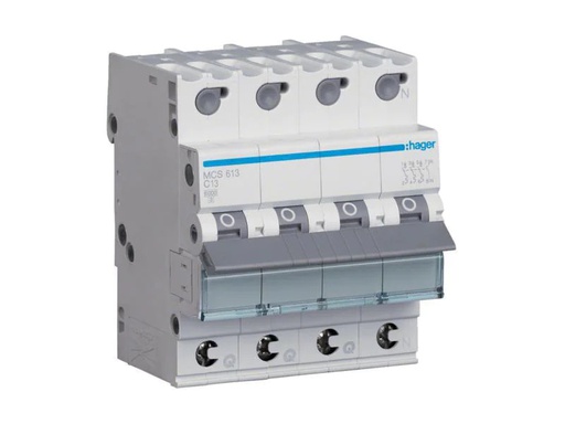 [90083219 889177] Hager Leitungsschutzschalter 3P+N 6kA C-13A QC 4M