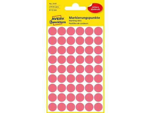 [90008304 926299] Avery Zweckform Klebepunkte 12 mm Neonrot