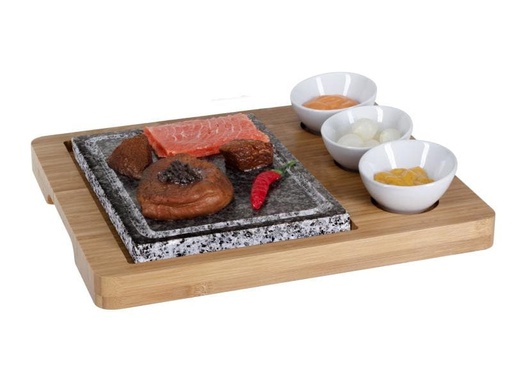 [90083278 373129] Nouvel Hot Stone Platte 5-teilig, Bambus