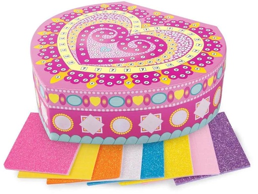[90083364 426708] Sticky Mosaics Bastelset Sticky Mosaics: Schmuckkästchen «Herz»