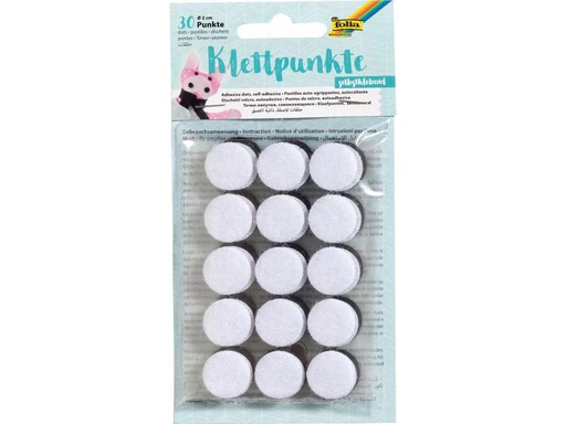 [90083706 1094685] Folia Klettpunkte Selbstklebend, Ø 20 mm Schwarz/Weiss
