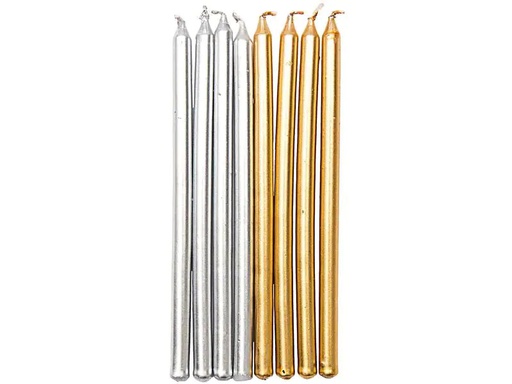 [90083729 1146439] Rico Design Kerze 16 Stück, Silber/Gold