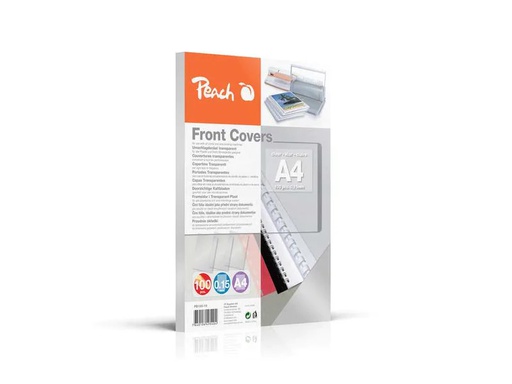 [90083830 543077] Peach Einbanddeckel A4, 0.15 mm, 100 Stück, Glatt, Transparent