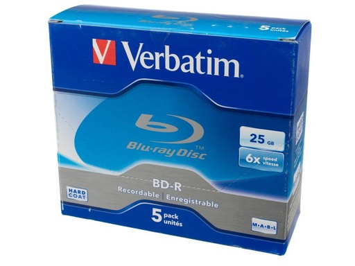[90084287 119589] Verbatim BD-R 25 GB, Jewelcase (5 Stück)