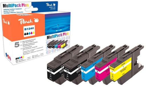 [90084343 417751] Peach Tintenset Brother LC-1240 C, M, Y, 2x BK
