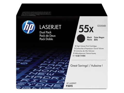 [90008418 177884] HP Toner Nr. 55X (CE255XD) Black (2er-Pack)