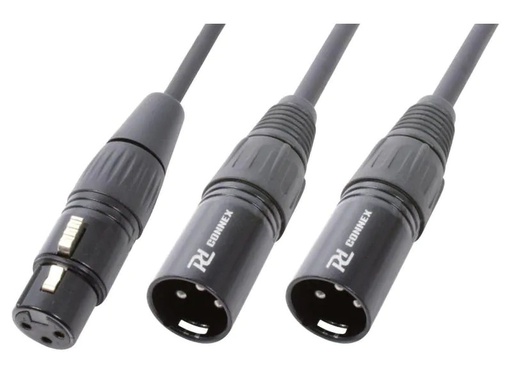 [90084489 917192] PD Connex XLR-Kabel XLRf - 2 XLRm 0.5 m, Schwarz