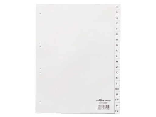 [90084714 249168] DURABLE Register A4 A-Z, Weiss