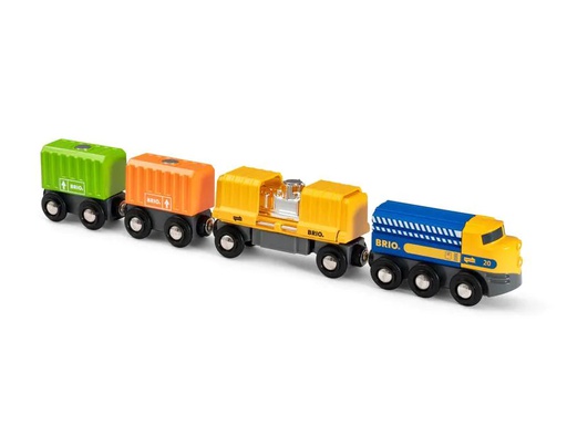 [90085073 1017778] BRIO Eisenbahn Güterzug mit drei Waggons