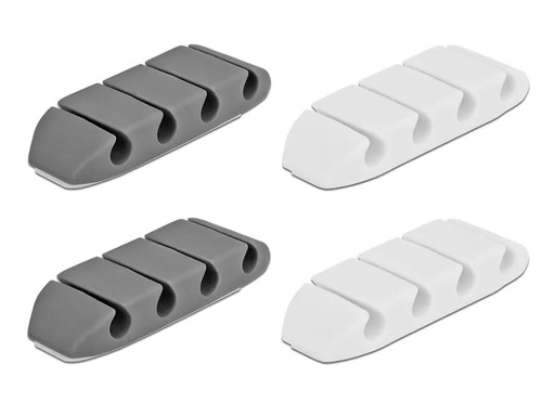 [90085126 1195273] Delock Kabelhalter trapezförmig Set, mit 4 Durchführungen 4 Stück