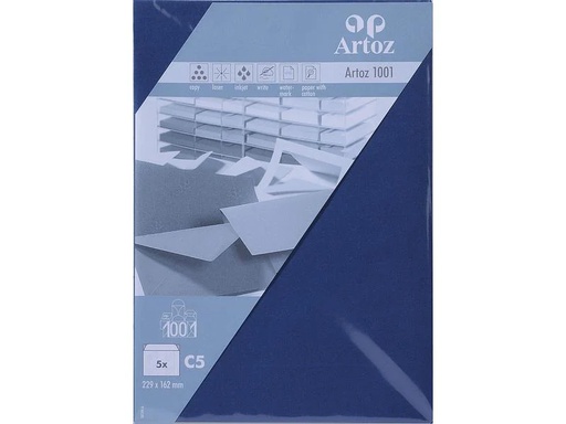 [90085270 1212379] Artoz Couvert 1001, C5, 5 Stück, Classic Blue