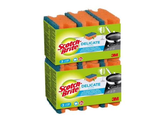 [90085284 1095546] Scotch-Brite Schwamm Scotch-Brite Delicate 6 Stück
