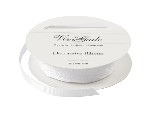 [90085509 1097743] Creativ Company Textilband 6 mm x 15 m, Weiss