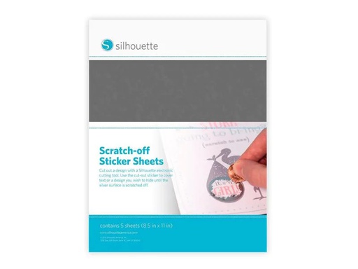 [90085517 363721] Silhouette Stickerpapier zum Aufkratzen Silbergrau