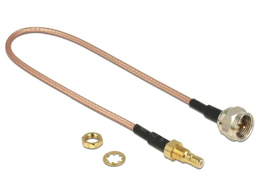 [90085547 979719] Delock Antennenadapter 25cm F-Type Stecker (m) - SMB Buchse (f)
