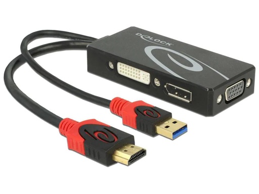 [90085560 623045] Delock Adapter 4K, 30HZ HDMI/USB 2.0 - DVI-D/VGA/DisplayPort