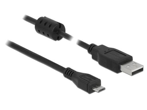 [90085733 1018181] Delock USB 2.0-Kabel mit Ferritkern USB A - Micro-USB B 1.5 m