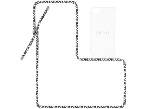 [90008570 1066887] Urbany's Necklace Case iPhone 7/8 Plus Flashy Silver Transparent
