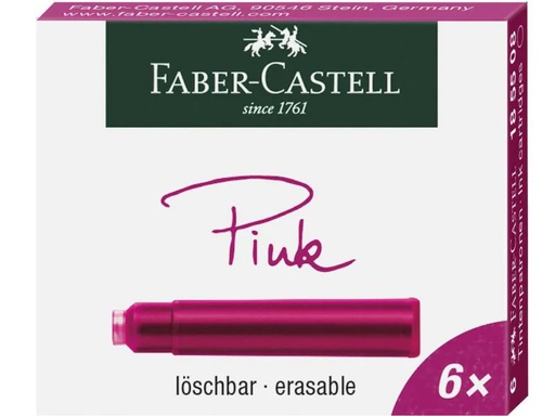 [90086186 1036398] Faber-Castell Tintenpatrone Pink, 6 Stück