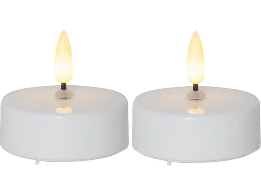 [90086225 1160569] Star Trading LED Teelichter Set Flamme Ø 5.8 x 5.5 cm, Weiss, 2 Stk