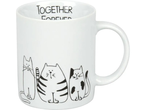 [90086490 1079872] Könitz Kaffeetasse Funny Cats 300 ml, 1 Stück, Weiss