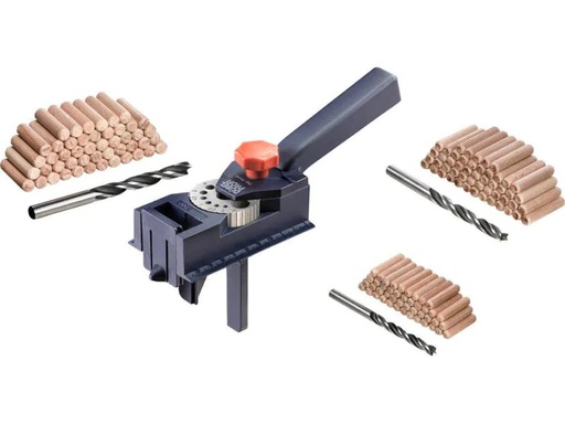 [90086520 493286] kwb Dübelbohrlehre mit Holzdübeln und Spiralbohrer