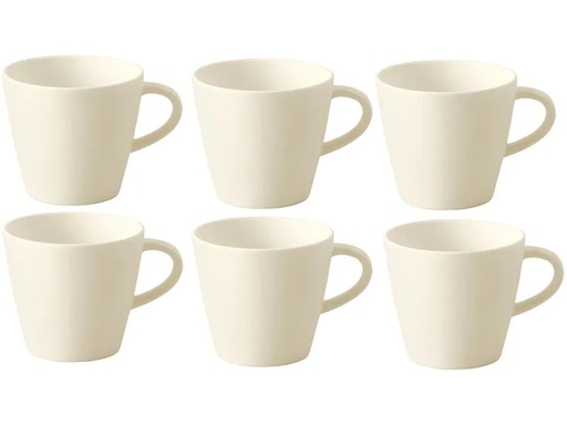 [90086614 1106940] Villeroy &amp; Boch Espressotasse Manufacture Rock 100 ml, 6 Stück, Crème/Weiss