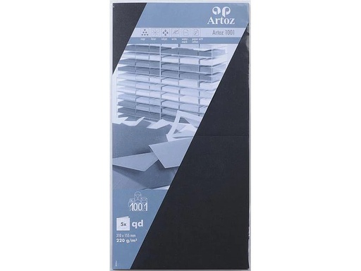 [90086705 1212373] Artoz Blankokarte 1001, 15.5 x 15.5 cm, 5 Blatt, Schwarz
