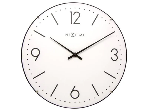 [90086743 736183] NeXtime Wanduhr Basic Ø 35 cm Weiss