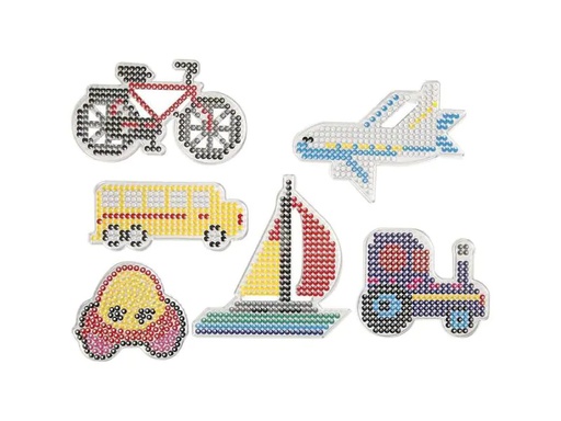 [90086782 738004] Creativ Company Bügelperlen Platten Fahrzeuge Transparent