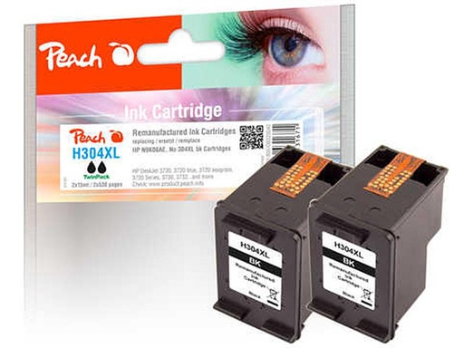 [90086841 1096881] Peach Tinte HP Nr. 304XL (N9K08AE) 2x Black