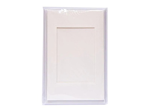 [90087043 565697] Folia Passepartout-Karten 220g/m2  eckig Perlweiss