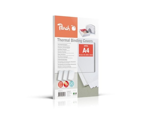 [90087049 747229] Peach Einbanddeckel für 15 Blatt, 200 g/m², 20 Stück, Weiss