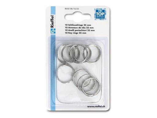 [90087059 1144250] Robert Rieffel Schlüsselring 25 mm, 10 Stück, Silber