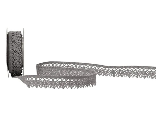[90087158 1122570] Spyk Spitzenband Cubino Spitzen 14 mm x 2 m, Grau