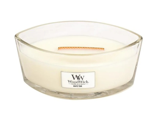 [90000849 1153730] Woodwick Duftkerze White Teak Ellipse