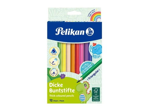 [90087415 889098] Pelikan Farbstifte dreikant Dick, 12er-Set