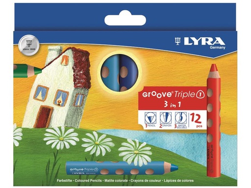 [90087522 1137732] Lyra Farbstifte Triple 3 in 1, 12 Stück