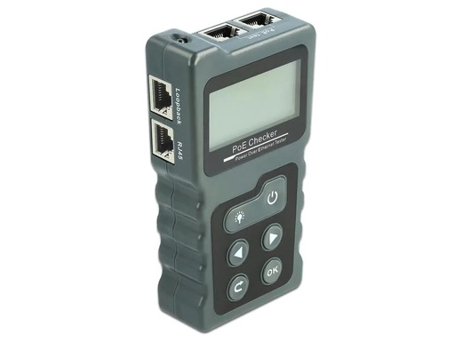 [90087542 1108980] Delock Netzwerktester Netzwerk RJ45 / PoE / DC