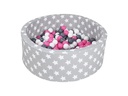 Knorrtoys Bällebad Grey White Stars 300 Bälle creme/grey/rose