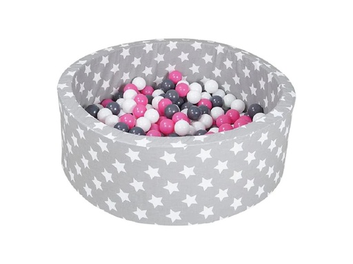 [90087566 1159665] Knorrtoys Bällebad Grey White Stars 300 Bälle creme/grey/rose