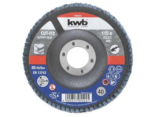 [90087573 492656] kwb Schleifscheibe Metall 115 mm K40