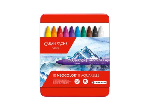 [90087994 1182677] Caran d'Ache Wachsmalstifte Neocolor 2 wasservermalbar, 10 Stück