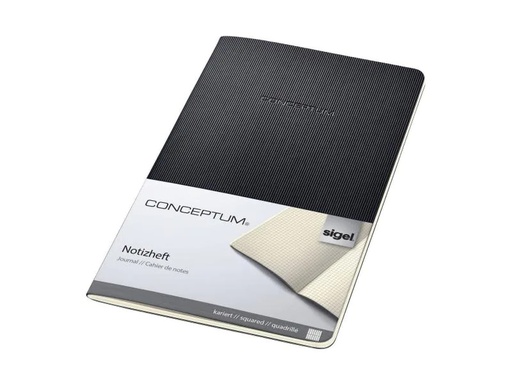 [90088251 542866] Sigel Notizheft Conceptum A6, Kariert, Schwarz