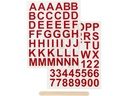 Creativ Company Motivsticker Rub-on Buchstaben & Zahlen Rot, 1 Blatt