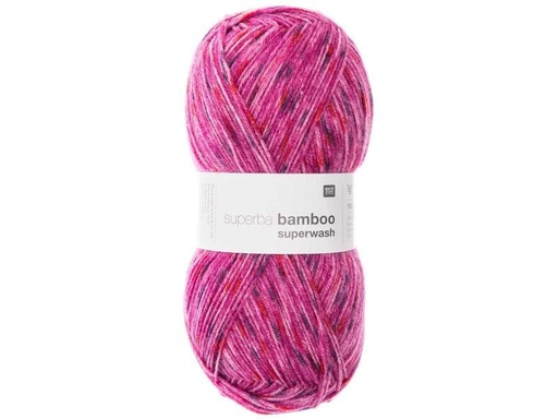 [90088638 1156828] Rico Design Wolle Bamboo für Socken 4-fädig, 100 g, Konfetti Pink