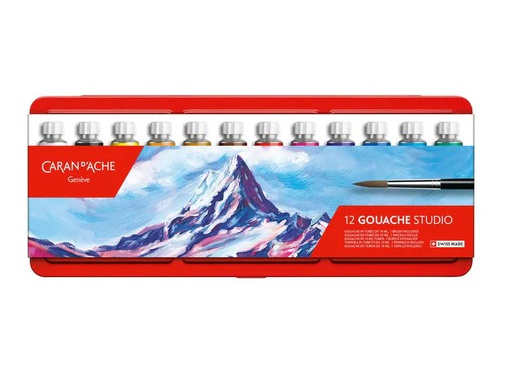 [90088693 552636] Caran d'Ache Wasserfarbe Gouache Studio 12 Tuben